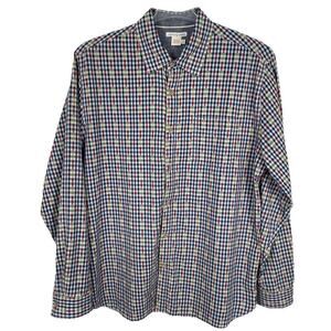 Carbon 2 Cobalt Shirt Men Large Blue Red Geometric Stripe Business Casual Preppy